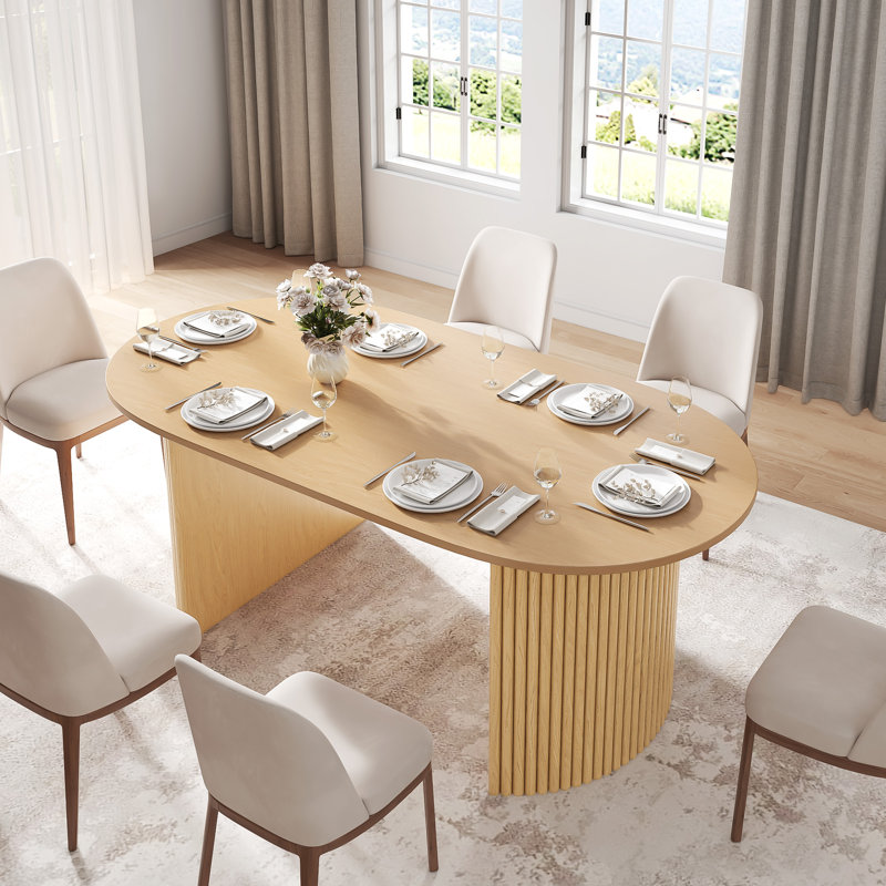 Table de salle à manger Fohoren, Bois naturel, L 67 po x l 33,5 po x H 30 po