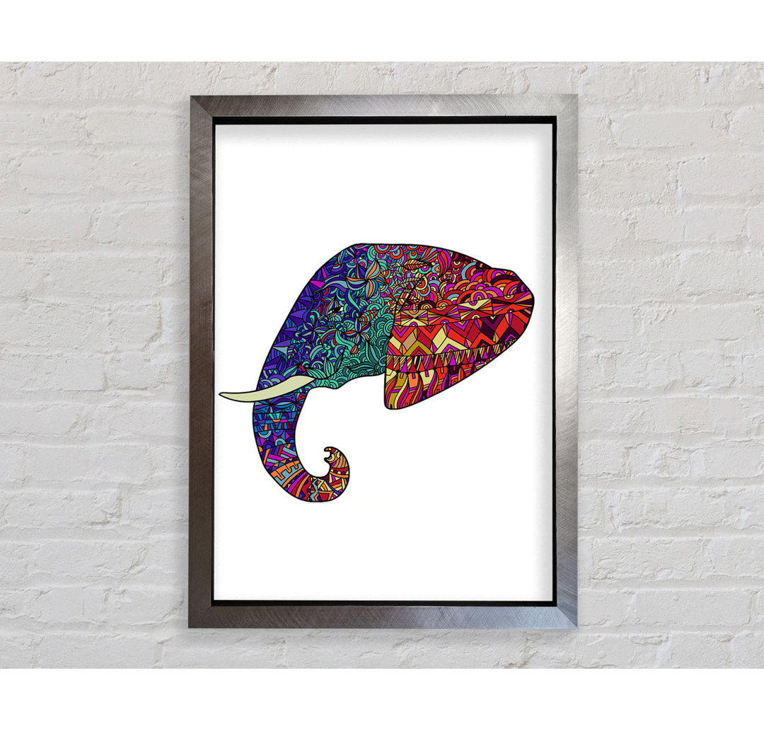 Gerahmtes Wandbild Indian Elephant Head