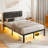 Jabril Bed Frame with Headboard, Metal Platform Bed Frame with Power Outlets and LED Lights-1391206633