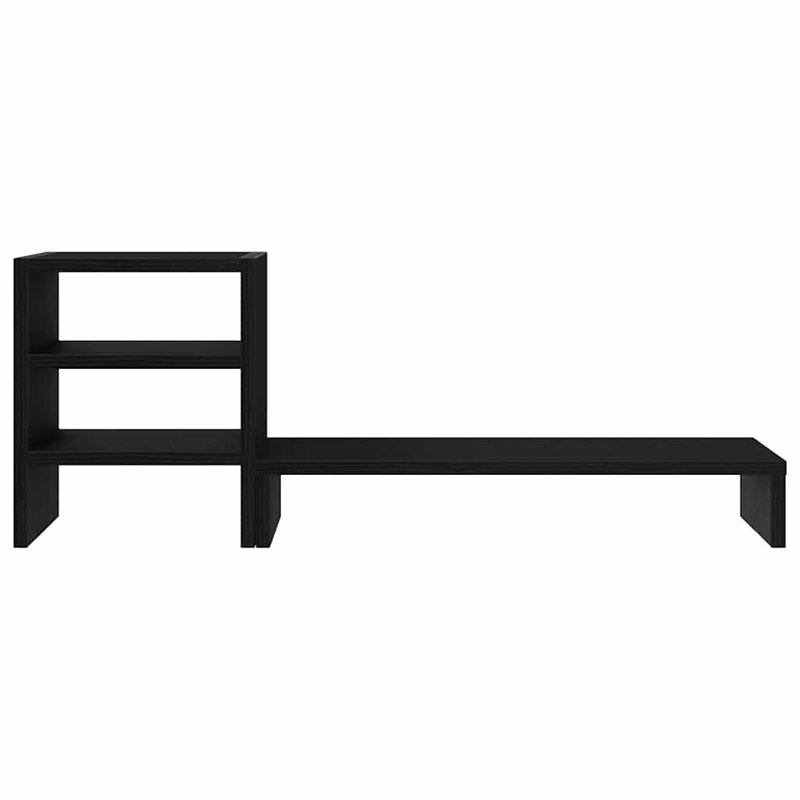 Vidaxl Monitor Stand With Desk Organiser Black Oak Engineered Wood