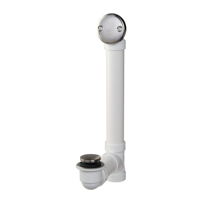 Foot Lock 1.6" Leg Tub drain Overflow, Brushed Nickel