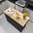48.5" Rubber Wood Countertop Kitchen Cart With Trash Can Storage Cabinet & Power Outlet-838600813