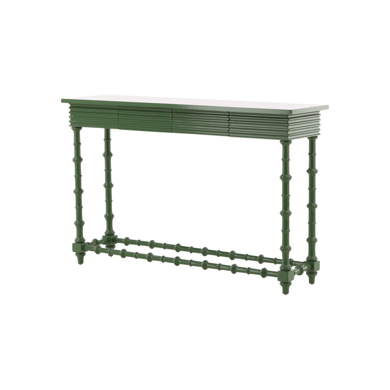 Furniture Classics Alice Mahogany Turned Leg Console Table, Green