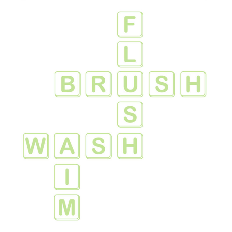 Décalcomanie murale pour salle de bain scrabble, H 48 po x l 42 po x P 0,01 po, Tarte à la lime