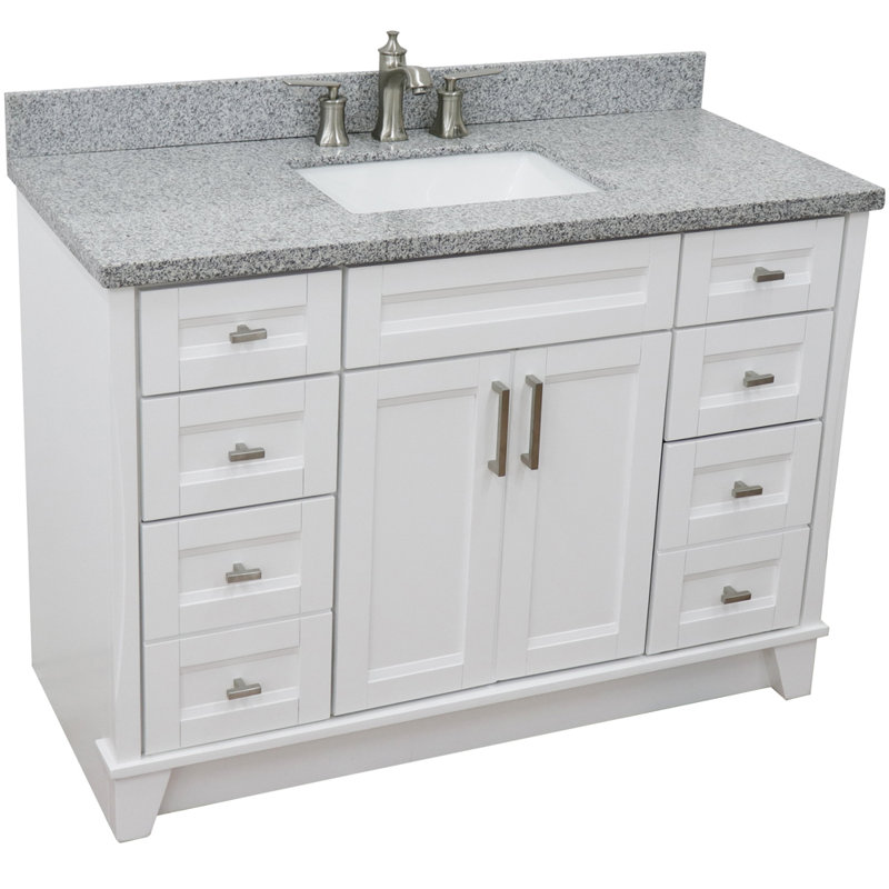 Ensemble de meuble-lavabo simple 49 po Abdikadir, Mable grise