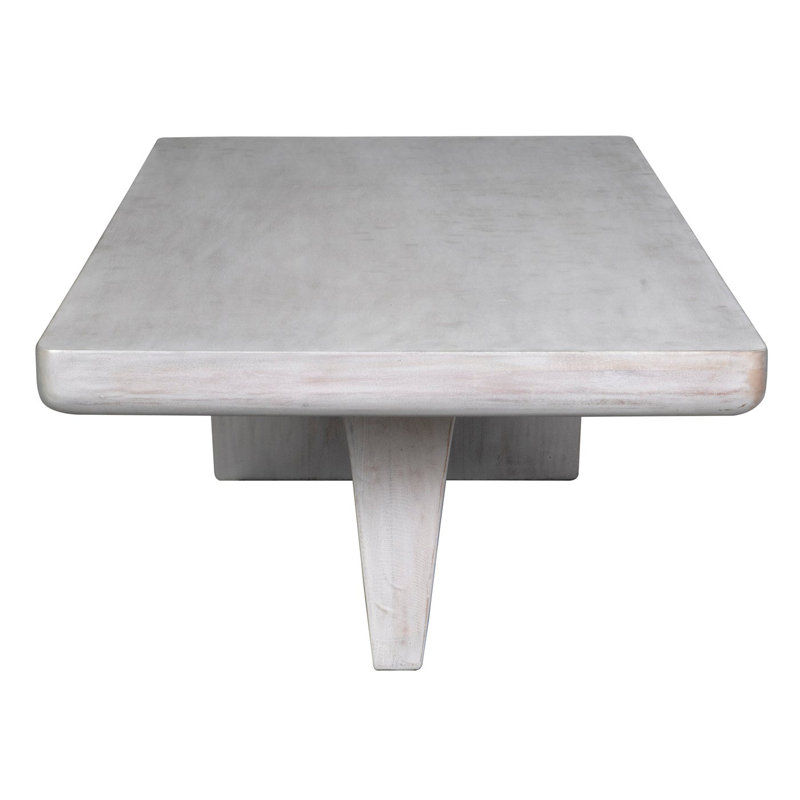 Ward Solid Wood Coffee Table, 17" H x 68" L x 28" W, White Wash