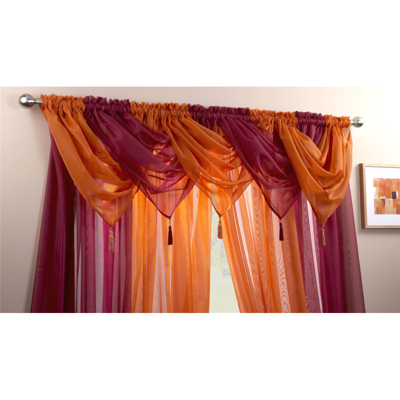 Kelch Sheer Curtain Single Panel, 55.88 W x 45.72 D cm, Maroon