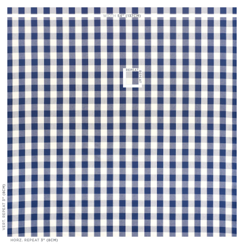 Tissu à carreaux en coton Camden, Bleu marine