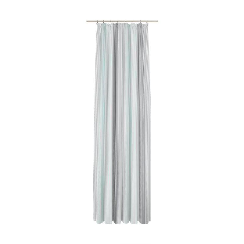 Shaul Semi Sheer Curtain Single Panel, Turquoise and grey, 450cm Width x 145cm Drop