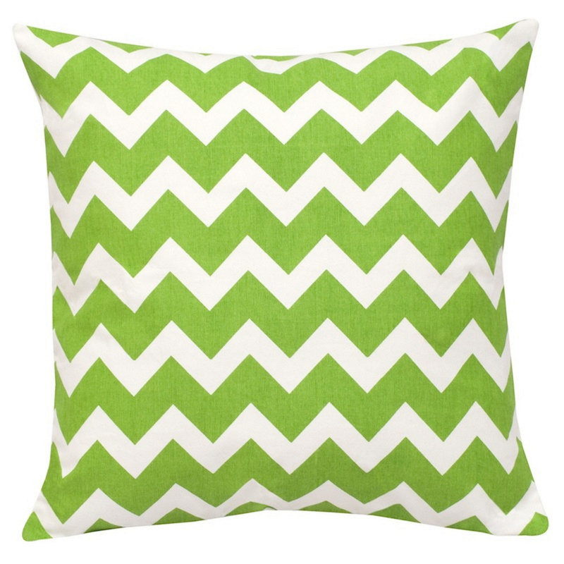  Coussin en coton à chevrons, Vert