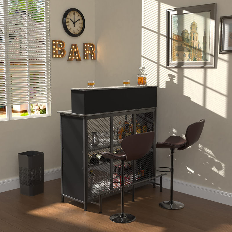 Home Bar Unit Mini Bar, Grey