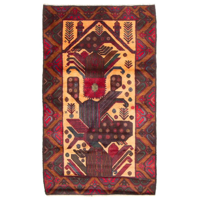 Tapis brun Rizbaft 3 pi 8 po x 6 pi 3 po