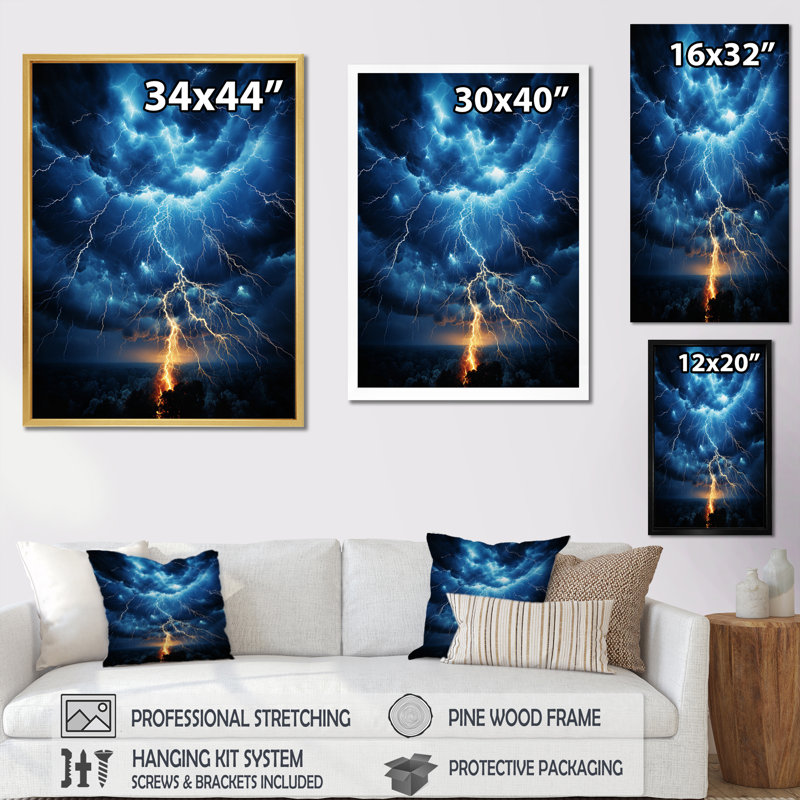 Radnitz Lightning Electric Dance I sur toile, Toile tendue, H 44 po x l 34 po x P 1,5 po