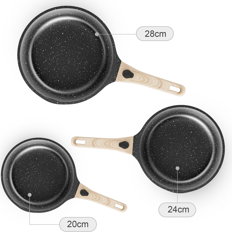 Aluminum Non-Stick Frying Pan Set, Grey