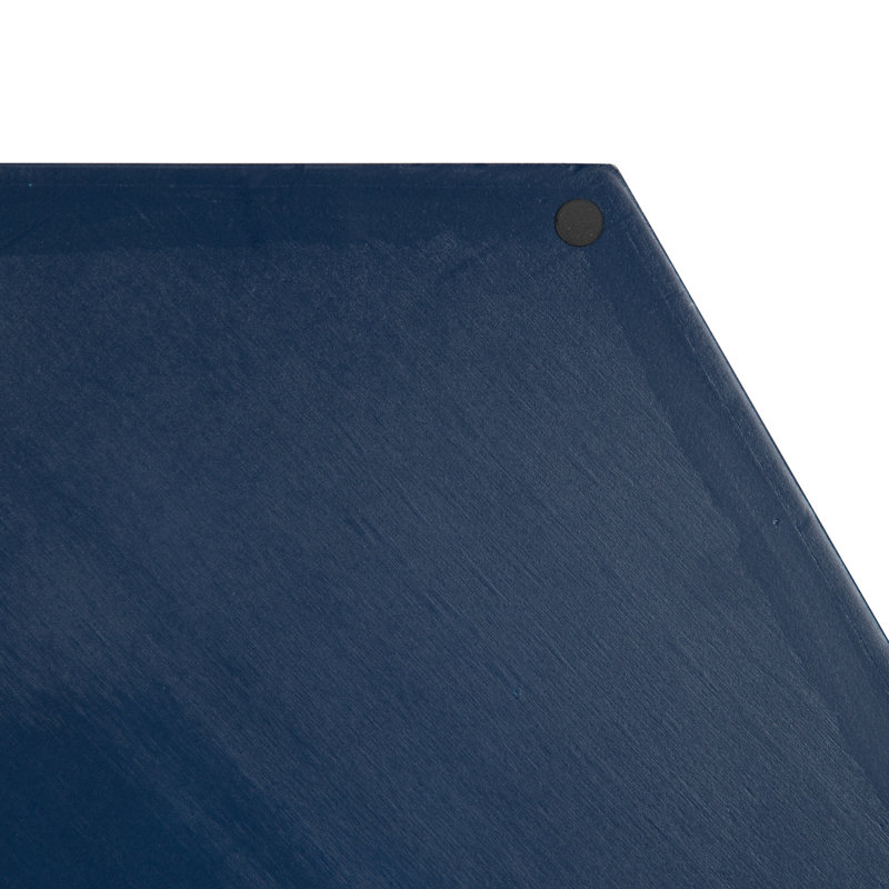 Norvan Hexagon Decorative Tray with Metal Handles, Navy Blue/Gold