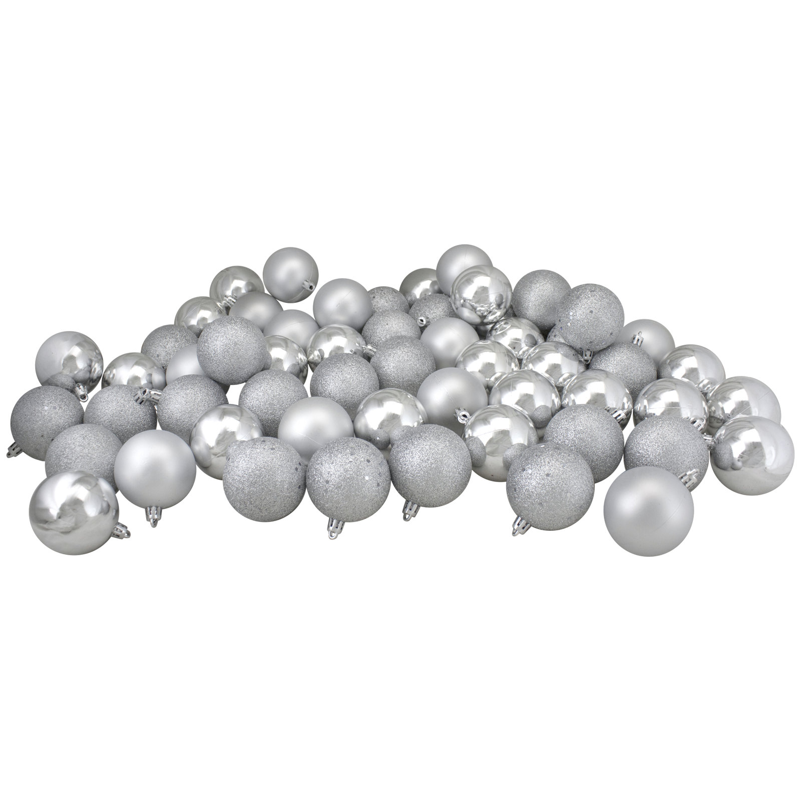 Shatterproof Bauble, 2.4'' H X 2.4'' W X 2.4'' D, Silver Shiny