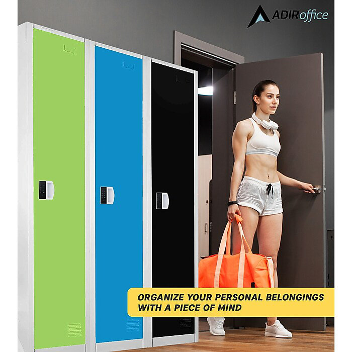 AdirOffice 72" Green Steel Single Tier Storage Locker