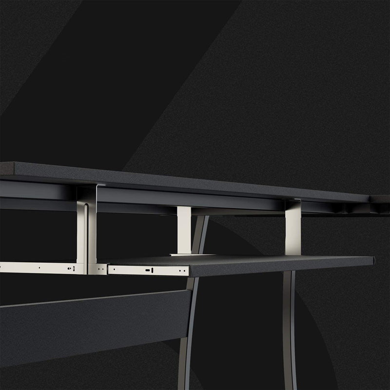Modular L-Shaped Steel Standing Desk, Black