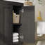 Meuble-lavabo noir de 36 po avec lavabo, armoire de salle de bain noire autoportante moderne avec comptoir Smc, portes à fermeture douce et 3 tiroirs, quincaillerie dorée