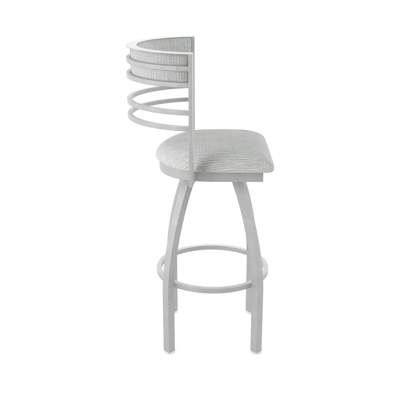 Hunter Swivel Stool, Tissu-graphique alpin, Nickel anodisé, Tabouret de bar (siège d'une hauteur de 36 po)