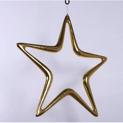 Statue suspendue étoile de Noël dorée