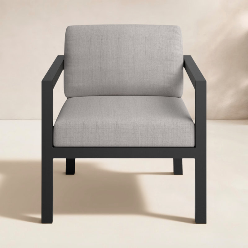 Vivant Patio Chair with Sunbrella® Cushions, Cast Silver Sunbrella®, White