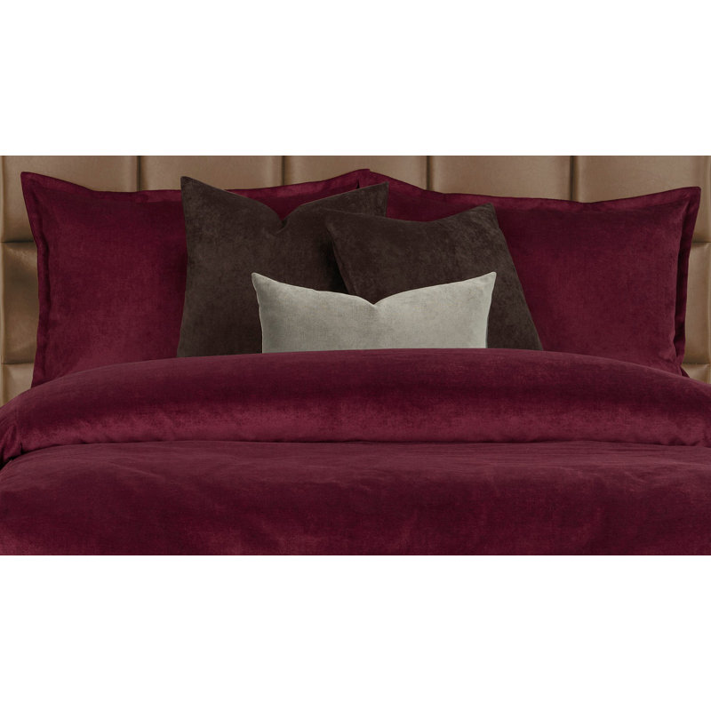 Full Wine Velvet Down-Alternative Comforter Set