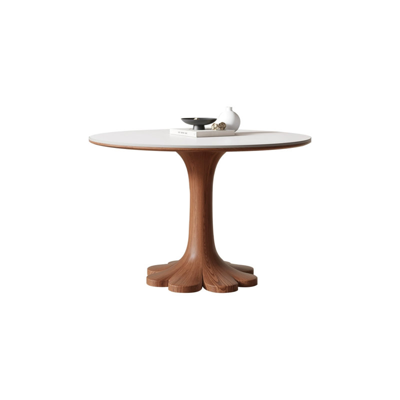 Table de salle à manger en noyer, H 29,53 po x L 35,43 po x l 35,43 po, Noyer