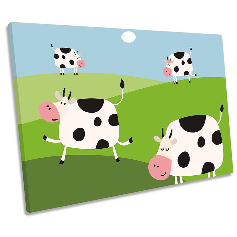 Dairy Cows Kids Room Framed - Wrapped Canvas Print, 40.6cm H x 61cm W x 2cm D