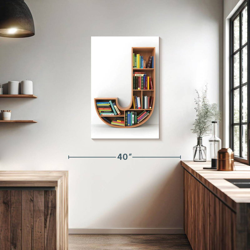 Keiri Letter J Bookshelf, 36" H x 24" W