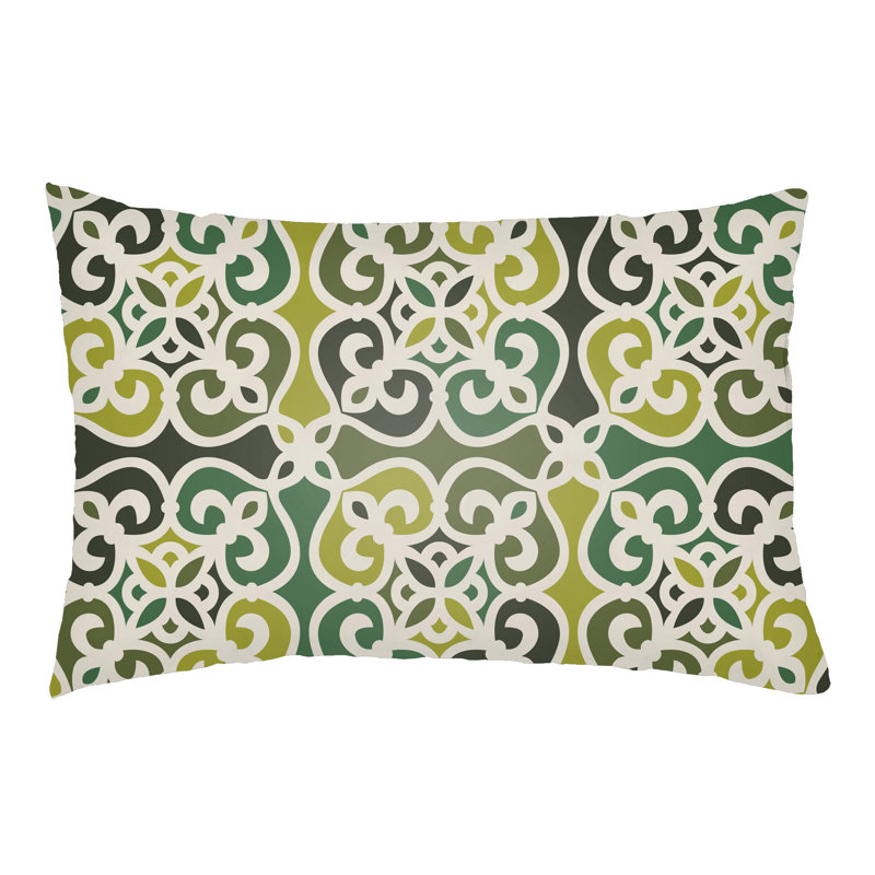 Alvey Indoor/Outdoor Lumbar Pillow, Olive Green/Forest Green