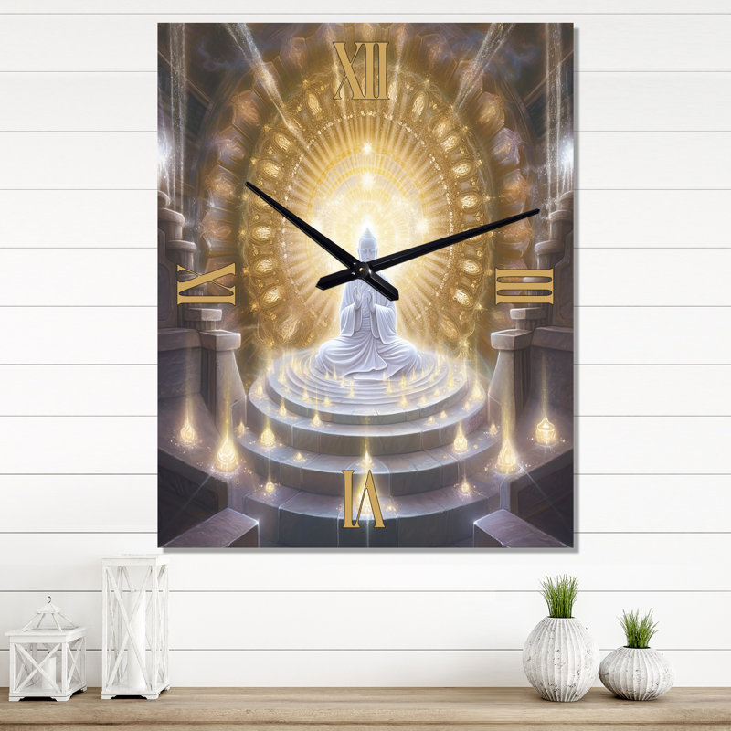 Horloge murale Bouddha blanc, Grand