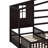 Wood House Bed, Solid L Structure with Fence and Slatted Frame for Sturdy Support and Elegant Design-957010156