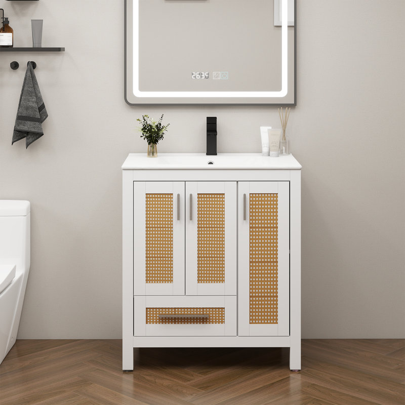 Meuble-lavabo 30 po avec lavabo blanc