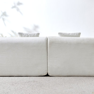 111 Inch Modern Curved Cloud Sofa, Boneless Modular Sectional Couch with Deep Seat for Living Room, No Assembly Required