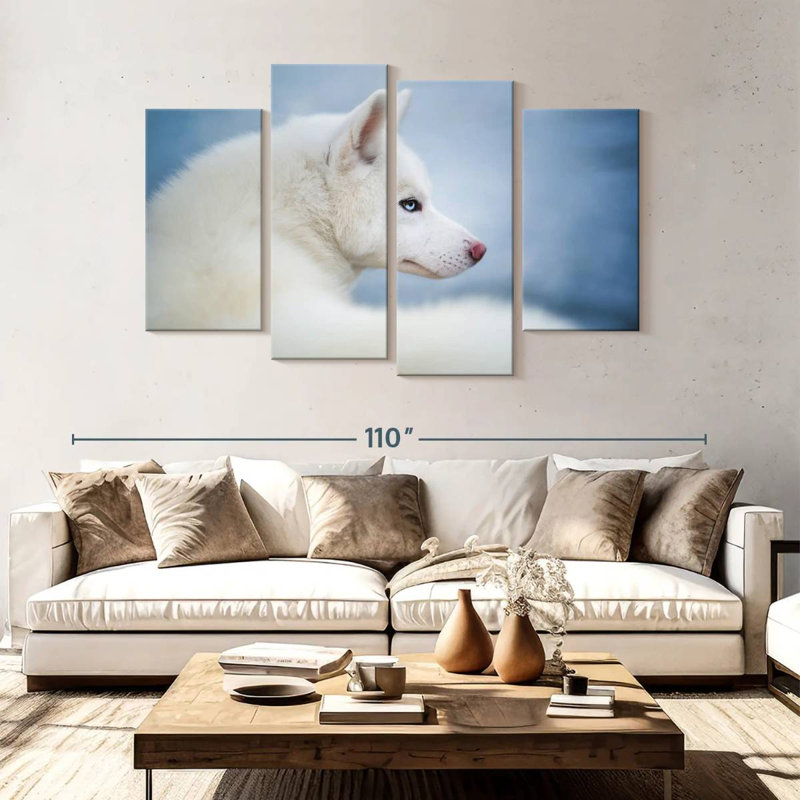 Brampt Pure White Husky, 54" H x 84" W