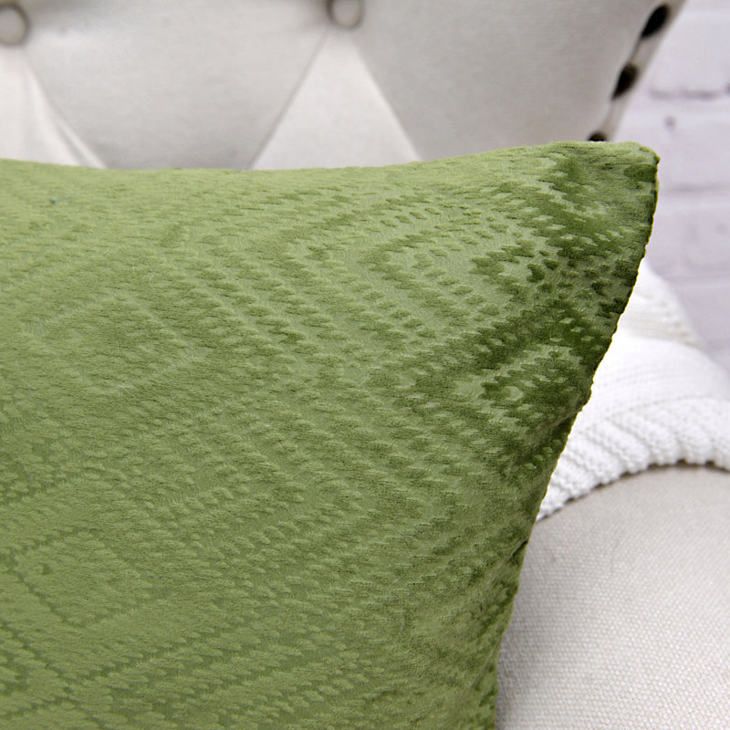 Ikat Velvet Euro Throw Pillow Covers, Avocado