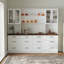 94.5"W Large Food Pantry Kitchen Sideboard Buffet Table-122652962