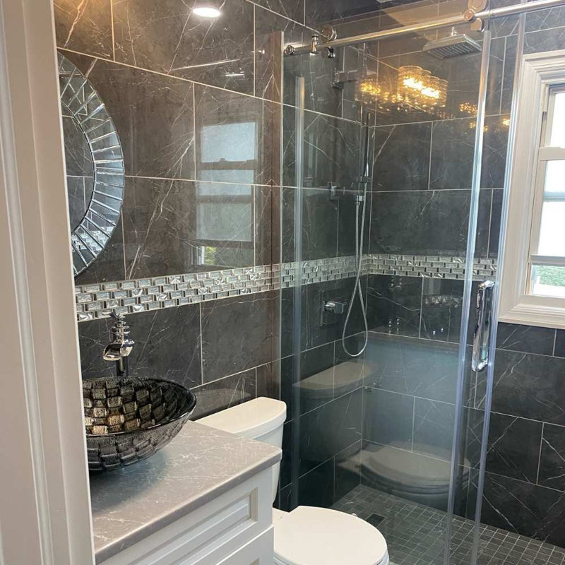 Penthouse 12" x 24" Porcelain Marble Look Wall & Floor Tile, Charming Amber