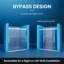 Porte de douche coulissante double sans cadre, 112-122 cm (L) x 188 cm (H), verre trempé transparent de 6 mm, noir mat-124825820