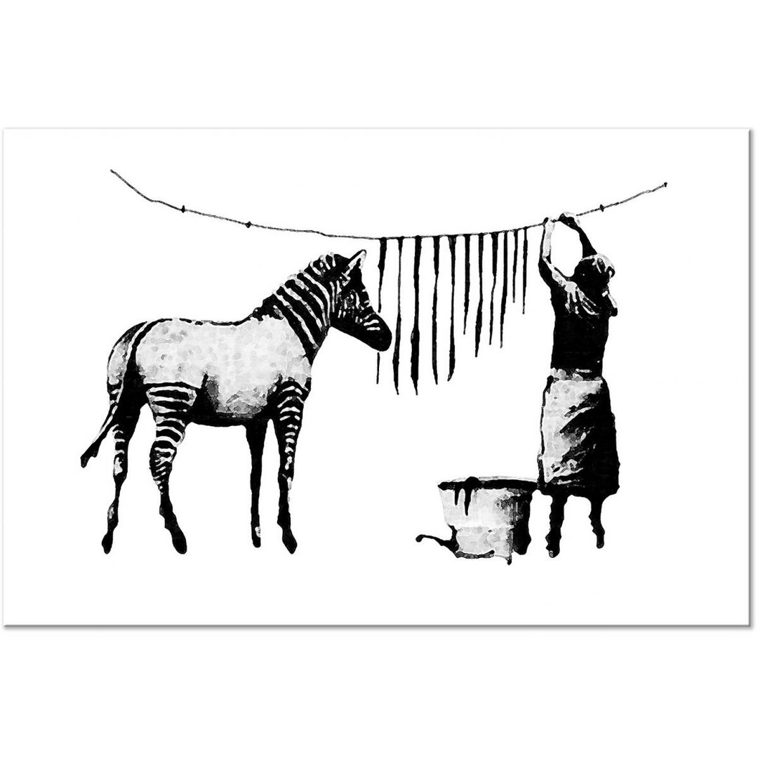 Leinwandbild Washing Zebra von Banksy