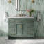 Meuble-lavabo simple en bois massif 42 po avec plateau en quartz Carrara de 1,5 po Thornaby-120127877-95016750