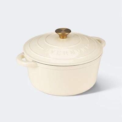 7 Qt Enameled Cast Iron Dutch Oven With Lid & Accessories – Cream White Cookware For Baking, Roasting & Stews