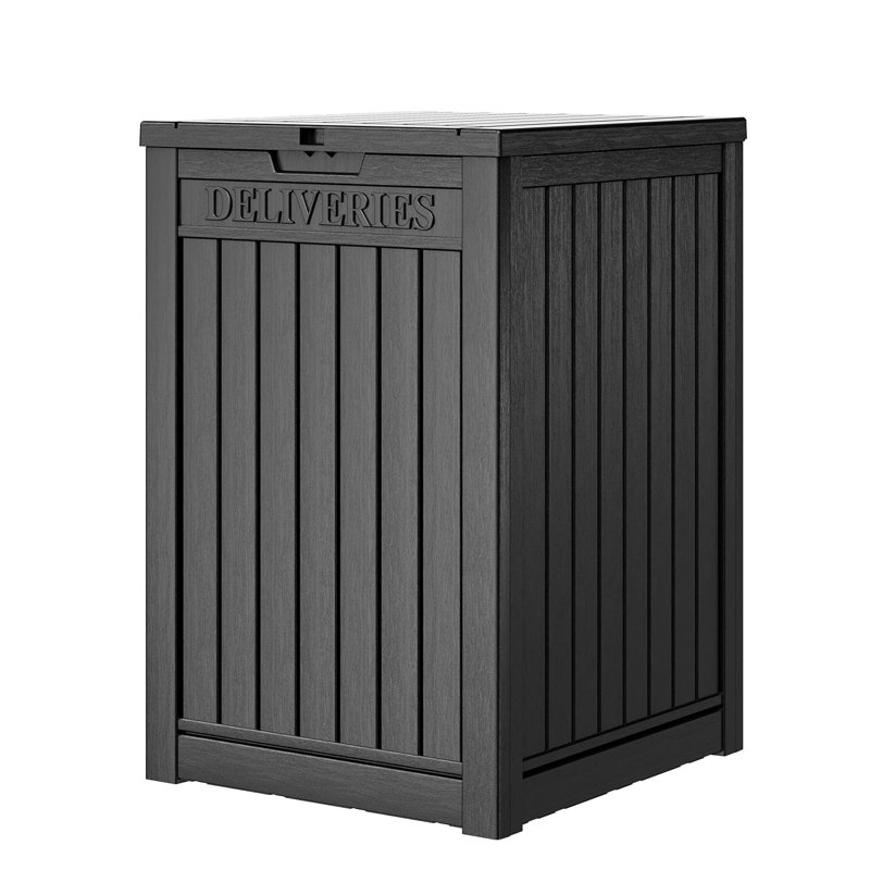 Boîte de rangement 48 gallons avec grande boîte de terrasse extérieure imperméable et verrouillable à double paroi, boîte de livraison pour le porche