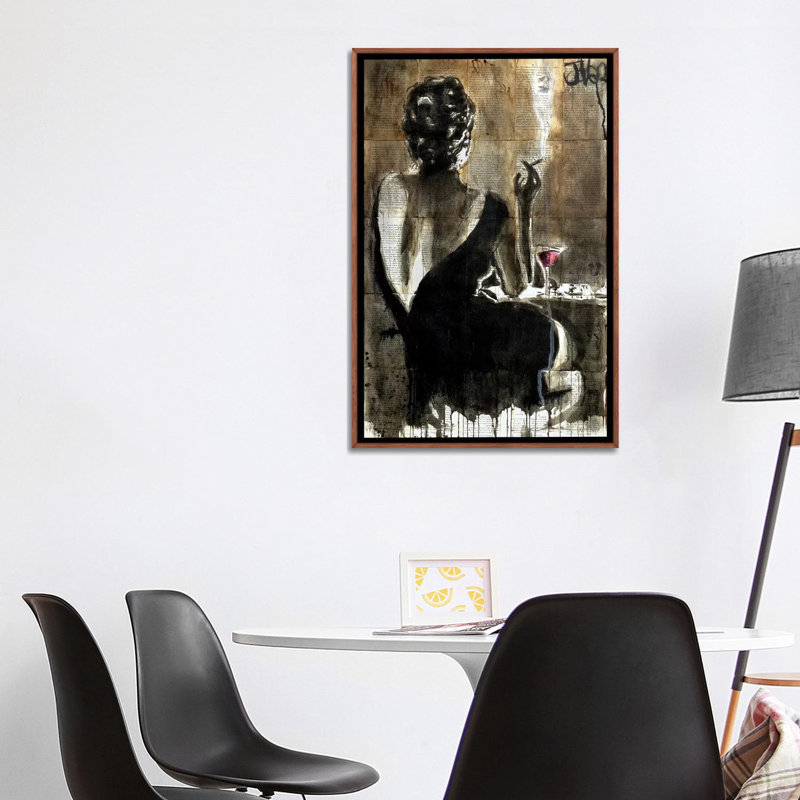 Cocktail par Loui Jover - imprimé, H 40 po x l 26 po, Cadre blanc, Bois classique