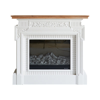 French retro electric fireplace with simulated flames
