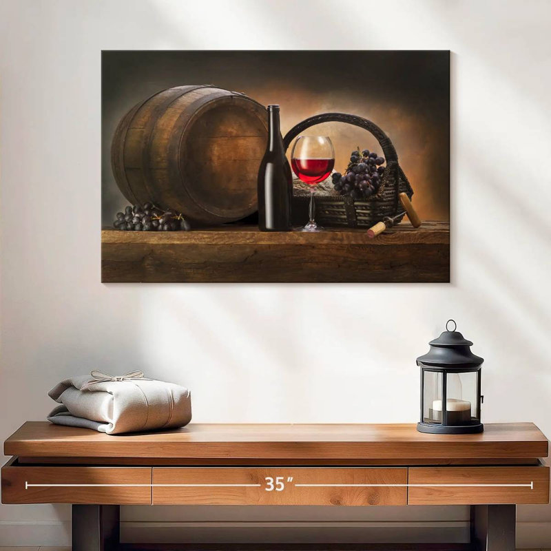Yarlin Barrel Of Red Grape Wine, 16" H x 24" W