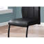 Chaise de salle à manger, ensemble de 2, latérales, rembourrées, cuisine, salle à manger, hauteur 39 po, aspect cuir, métal noir, contemporain, moderne-913749996