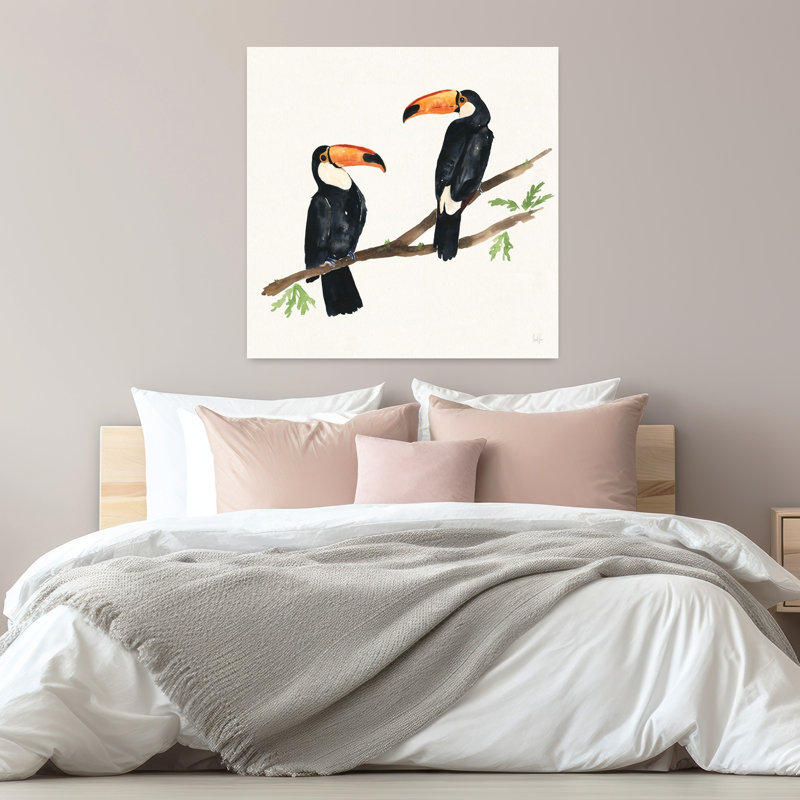 Art tropical, oiseau tropical, oiseau, art tropical, H 32 po x l 32 po