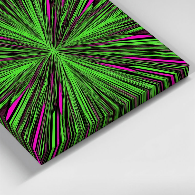 Art mural sur toile vert Op Art 19, H 12 po x l 12 po